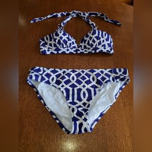 Liz Claiborne purple and white bikini
